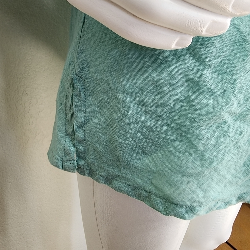 NWT Russ Berens Blue Linen Pullover Top Size 10 - Picture 5 of 11